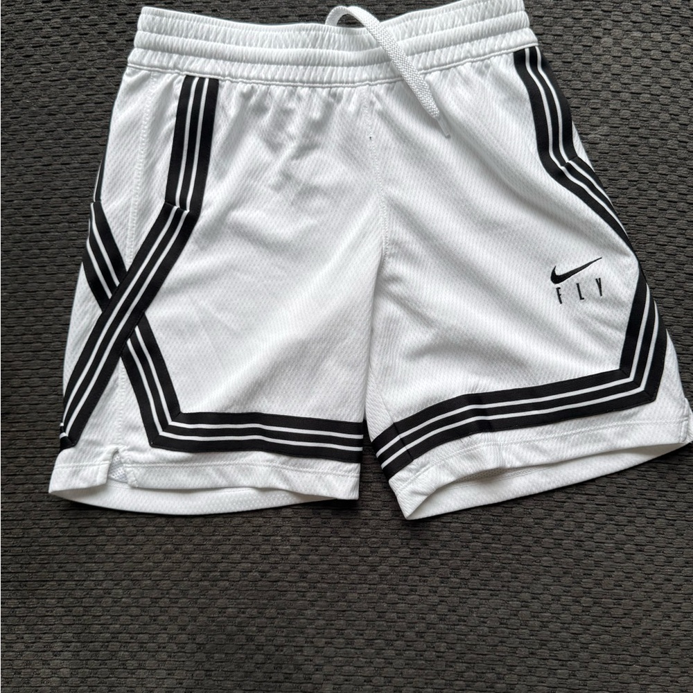 Nike boys White basketball Shorts